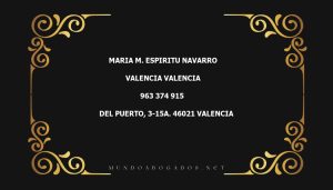 abogado Maria M. Espiritu Navarro en la localidad de Valencia