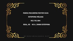 abogado Maria Macarena Mayor Olea en la localidad de Estepona