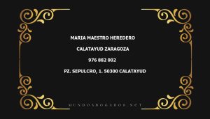 abogado Maria Maestro Heredero en la localidad de Calatayud