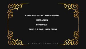 abogado Maria Magdalena Campos Torres en la localidad de Úbeda