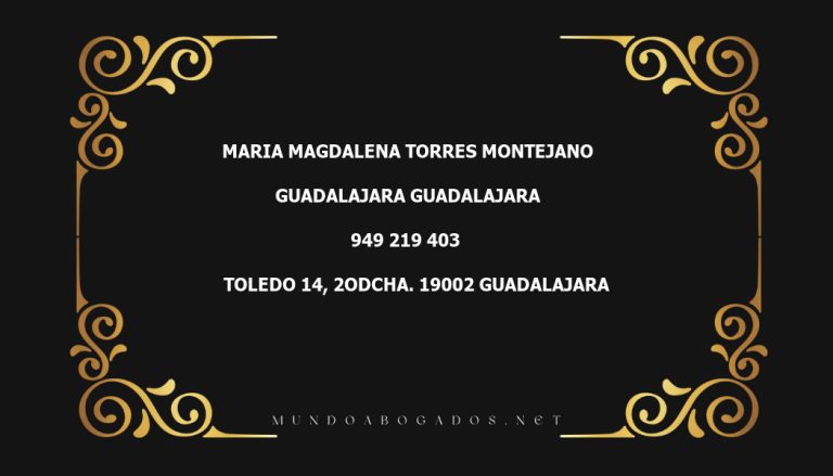 abogado Maria Magdalena Torres Montejano en la localidad de Guadalajara