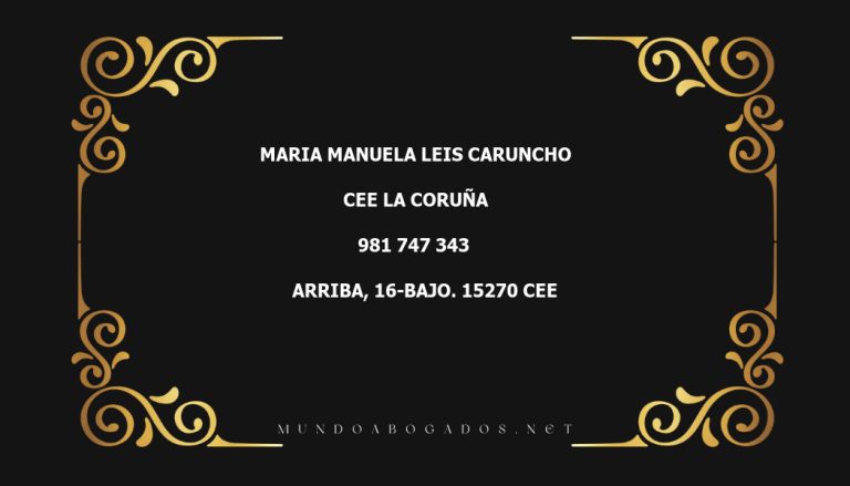 abogado Maria Manuela Leis Caruncho en la localidad de Cee