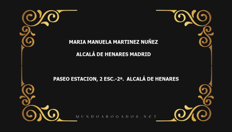 abogado Maria Manuela Martinez Nuñez en la localidad de Alcalá de Henares