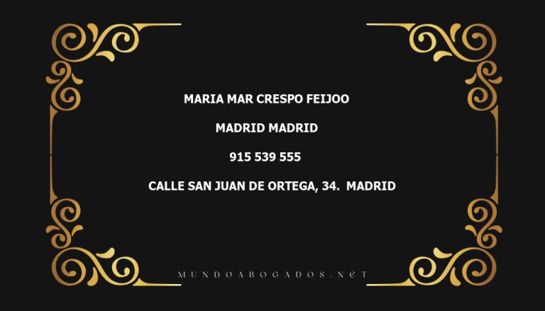 abogado Maria Mar Crespo Feijoo en la localidad de Madrid