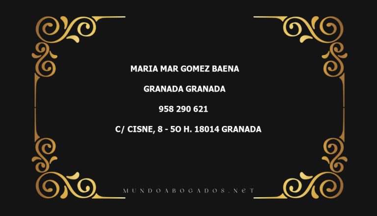 abogado Maria Mar Gomez Baena en la localidad de Granada