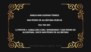 abogado Maria Mar Guzman Torres en la localidad de San Pedro de Alcántara