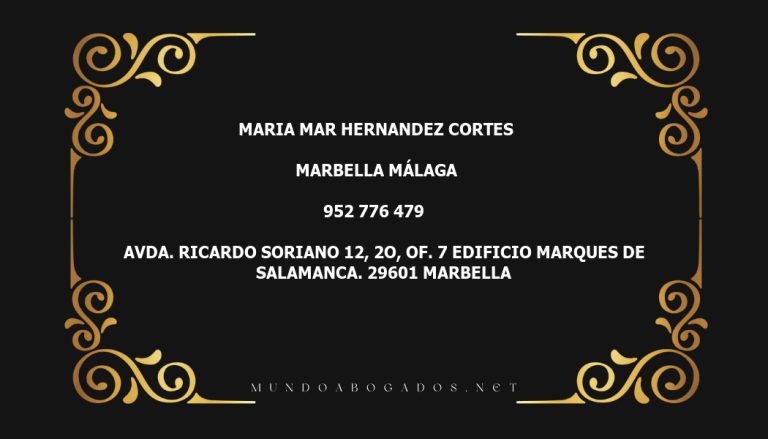 abogado Maria Mar Hernandez Cortes en la localidad de Marbella