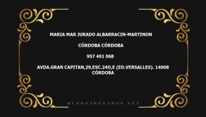 abogado Maria Mar Jurado Albarracin-Martinon en la localidad de Córdoba