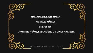 abogado Maria Mar Rosales Marin en la localidad de Marbella