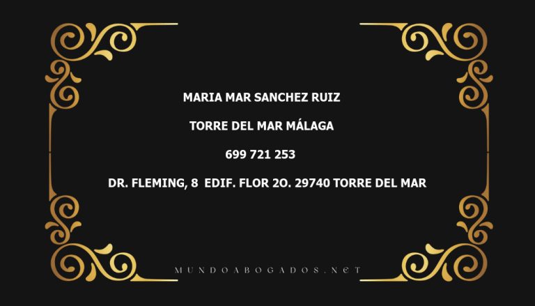 abogado Maria Mar Sanchez Ruiz en la localidad de Torre del Mar