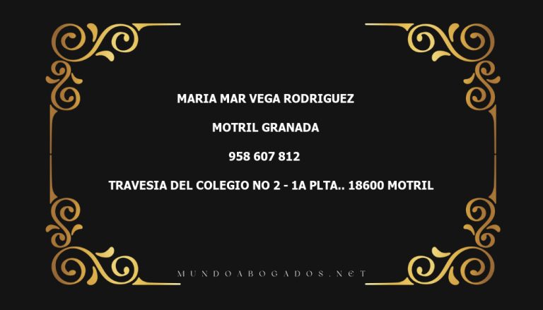 abogado Maria Mar Vega Rodriguez en la localidad de Motril