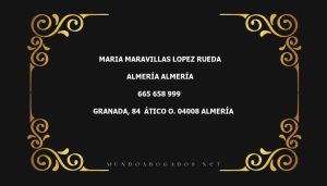 abogado Maria Maravillas Lopez Rueda en la localidad de Almería