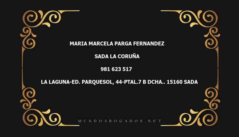 abogado Maria Marcela Parga Fernandez en la localidad de Sada