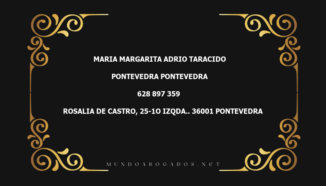 abogado Maria Margarita Adrio Taracido en la localidad de Pontevedra