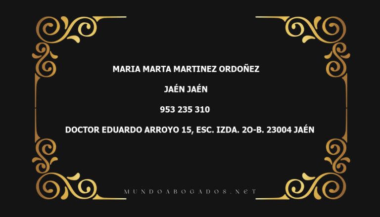 abogado Maria Marta Martinez Ordoñez en la localidad de Jaén