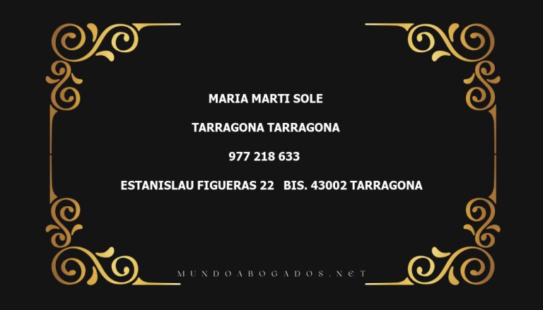 abogado Maria Marti Sole en la localidad de Tarragona