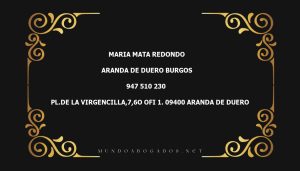 abogado Maria Mata Redondo en la localidad de Aranda de Duero