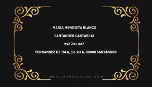 abogado Maria Mendieta Blanco en la localidad de Santander