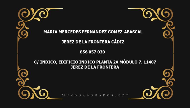 abogado Maria Mercedes Fernandez Gomez-Abascal en la localidad de Jerez de la Frontera