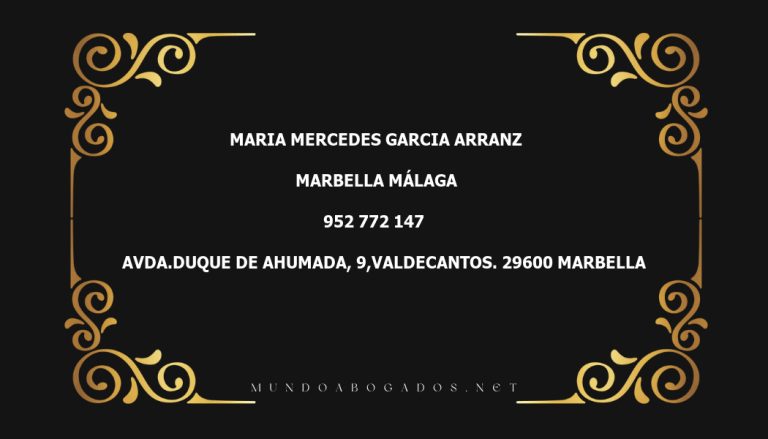 abogado Maria Mercedes Garcia Arranz en la localidad de Marbella