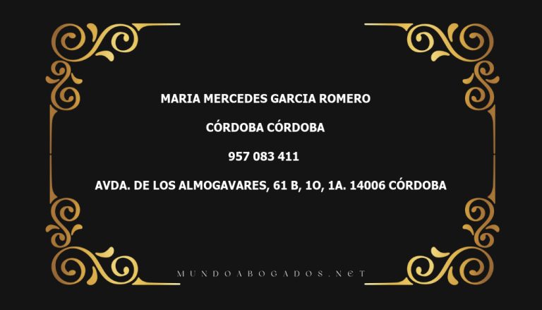 abogado Maria Mercedes Garcia Romero en la localidad de Córdoba