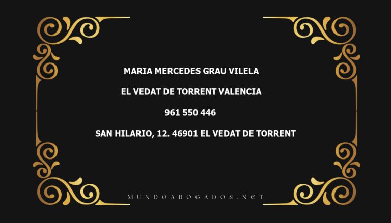 abogado Maria Mercedes Grau Vilela en la localidad de El Vedat de Torrent