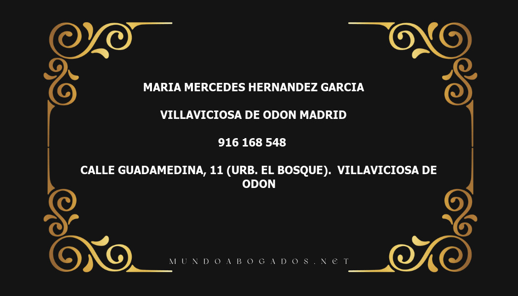 abogado Maria Mercedes Hernandez Garcia en la localidad de Villaviciosa de Odon