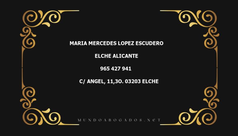 abogado Maria Mercedes Lopez Escudero en la localidad de Elche