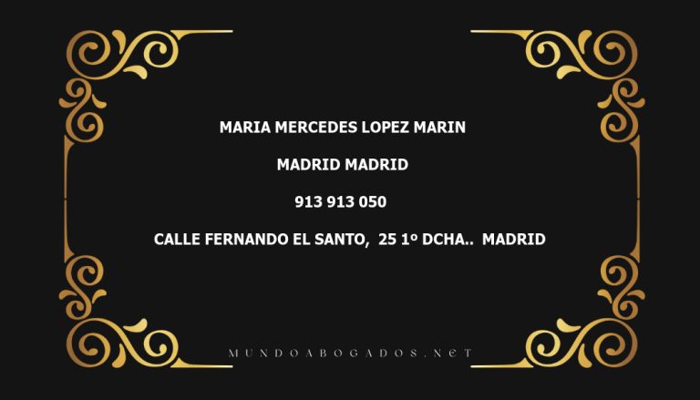 abogado Maria Mercedes Lopez Marin en la localidad de Madrid