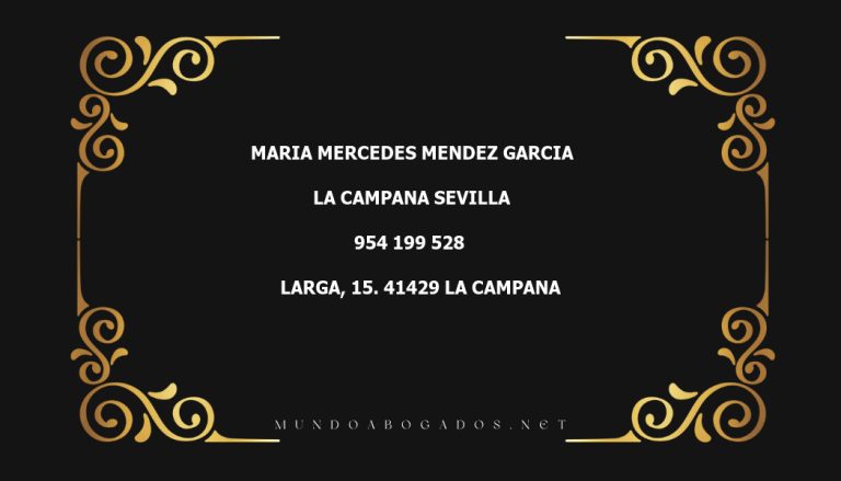 abogado Maria Mercedes Mendez Garcia en la localidad de La Campana