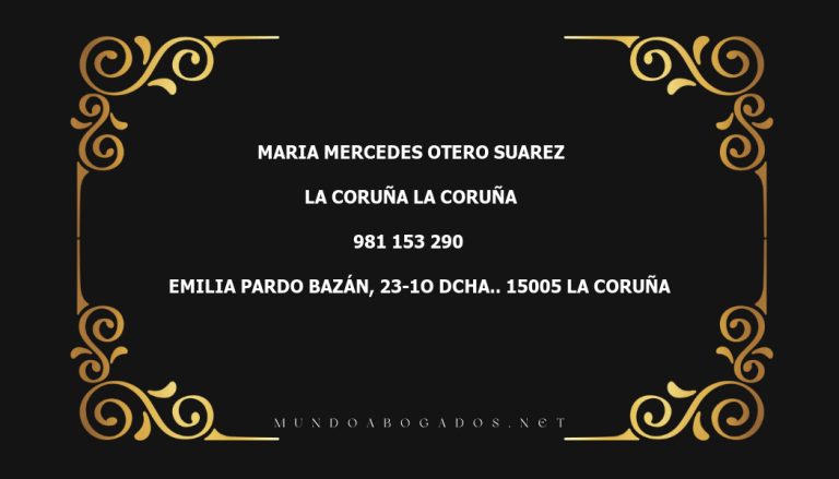 abogado Maria Mercedes Otero Suarez en la localidad de La Coruña