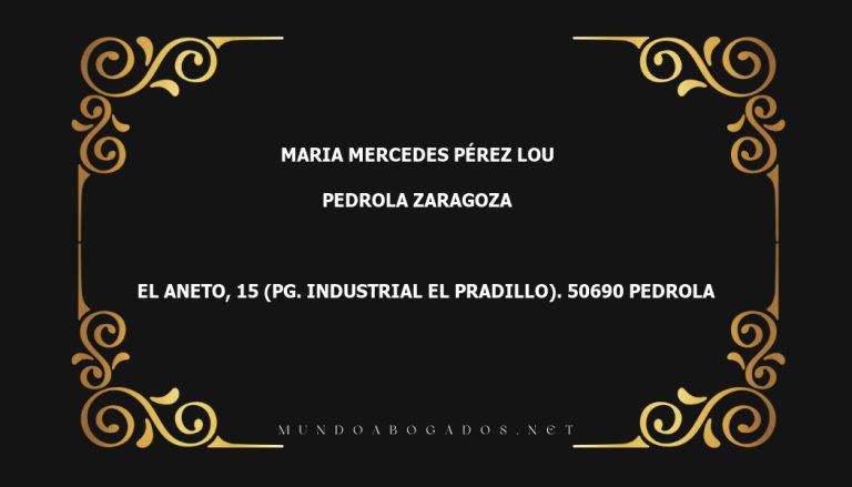 abogado Maria Mercedes Pérez Lou en la localidad de Pedrola