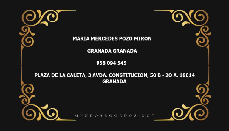 abogado Maria Mercedes Pozo Miron en la localidad de Granada