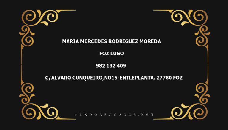 abogado Maria Mercedes Rodriguez Moreda en la localidad de Foz