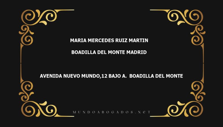 abogado Maria Mercedes Ruiz Martin en la localidad de Boadilla del Monte