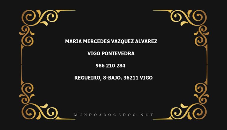 abogado Maria Mercedes Vazquez Alvarez en la localidad de Vigo