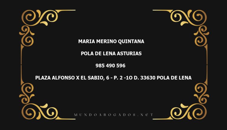 abogado Maria Merino Quintana en la localidad de Pola de Lena