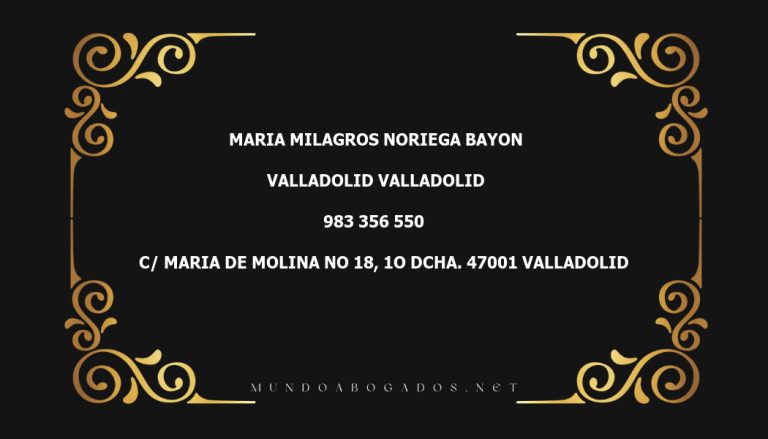 abogado Maria Milagros Noriega Bayon en la localidad de Valladolid