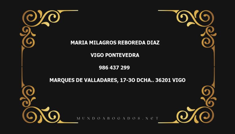 abogado Maria Milagros Reboreda Diaz en la localidad de Vigo