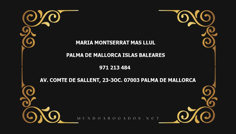 abogado Maria Montserrat Mas Llul en la localidad de Palma de Mallorca