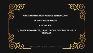 abogado Maria Montserrat Mendez Bethencourt en la localidad de La Orotava