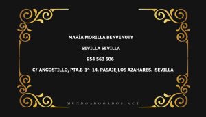 abogado María Morilla Benvenuty en la localidad de Sevilla