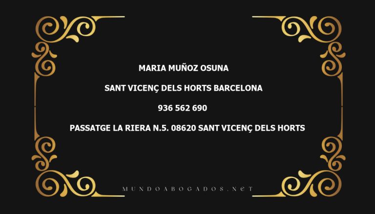 abogado Maria Muñoz Osuna en la localidad de Sant Vicenç dels Horts