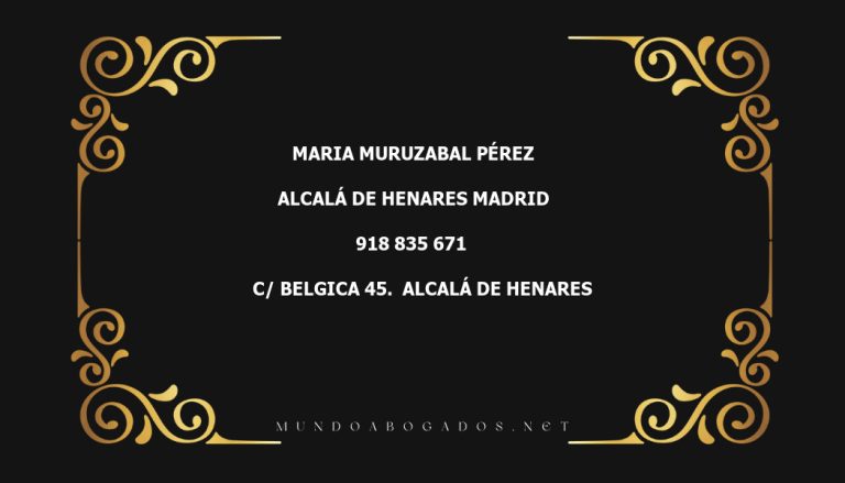 abogado Maria Muruzabal Pérez en la localidad de Alcalá de Henares