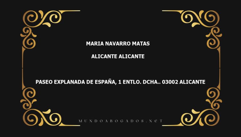 abogado Maria Navarro Matas en la localidad de Alicante