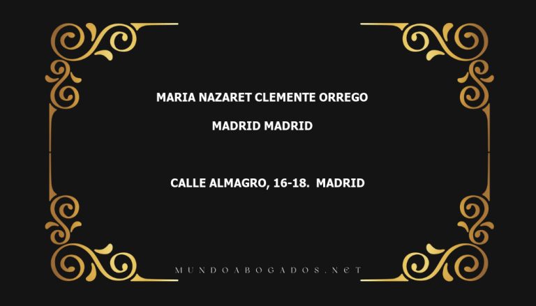 abogado Maria Nazaret Clemente Orrego en la localidad de Madrid