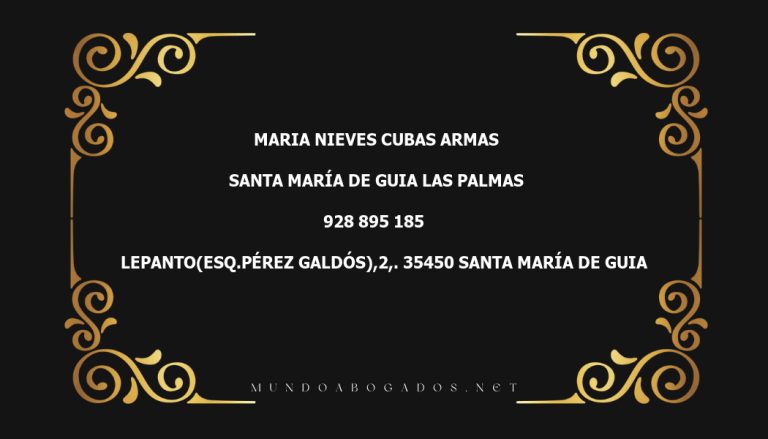 abogado Maria Nieves Cubas Armas en la localidad de Santa María de Guia