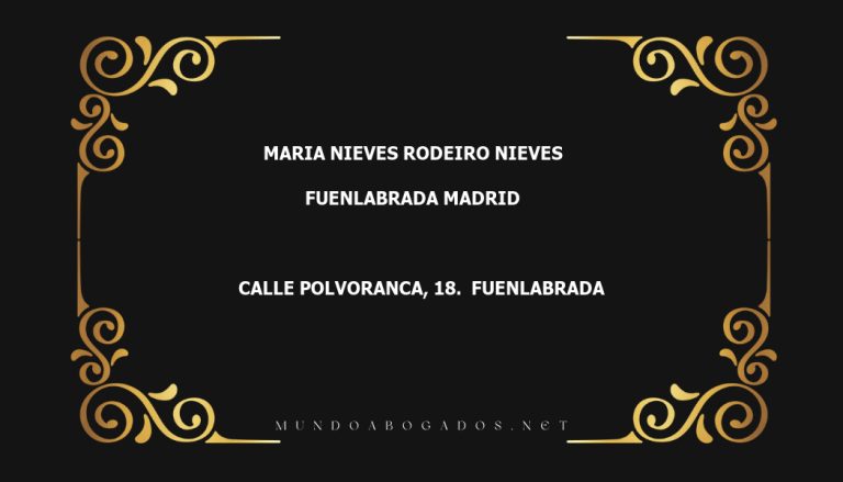 abogado Maria Nieves Rodeiro Nieves en la localidad de Fuenlabrada