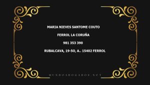 abogado Maria Nieves Santome Couto en la localidad de Ferrol