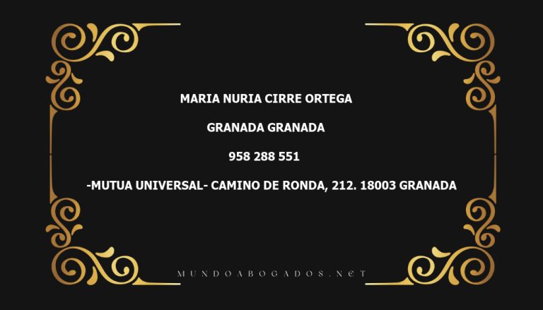 abogado Maria Nuria Cirre Ortega en la localidad de Granada